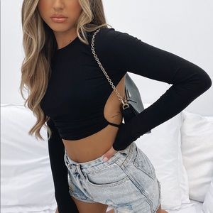 Whitefox On My Way Long Sleeve Crop - XS